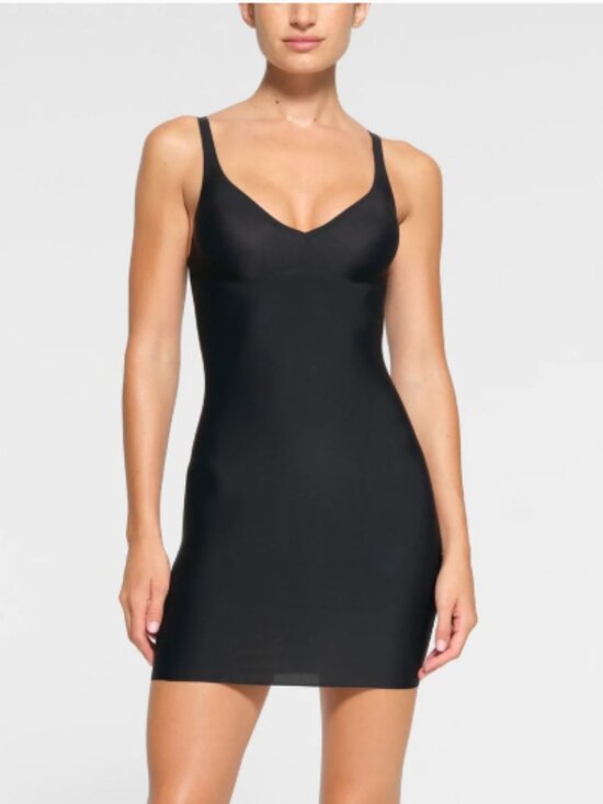 SKIMS Other - SKIMS Foundations Slip Dress Womens Medium Onyx Black Classic V Neck Adjustable
